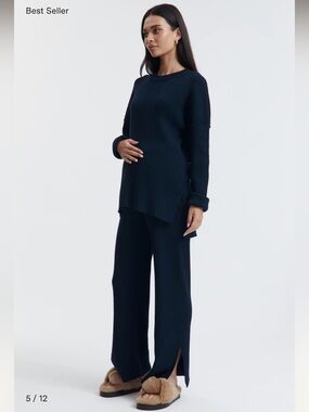 LEGOE Heritage KNIT SPLIT HEM PANT II (DARK NAVY)